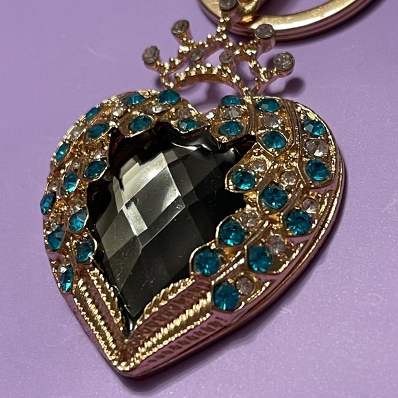 Handbag Jewelry NEW Charm Heart Crown Rhinestones Sparkle Purse Bag Bling - Picture 10 of 15